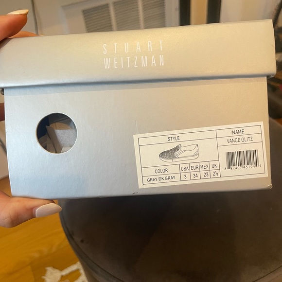 Stuart Weitzman “Vance Glitz” Slip-on Sneakers girls size 3 - Picture 4 of 6